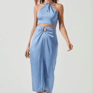 ASTR Blue Satin Set